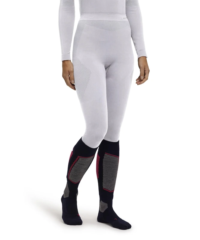 FALKE Women's Warm Long W Ti Functional Yarn Quick Dry 1 Piece Base Layer Bottom, White 2860, M