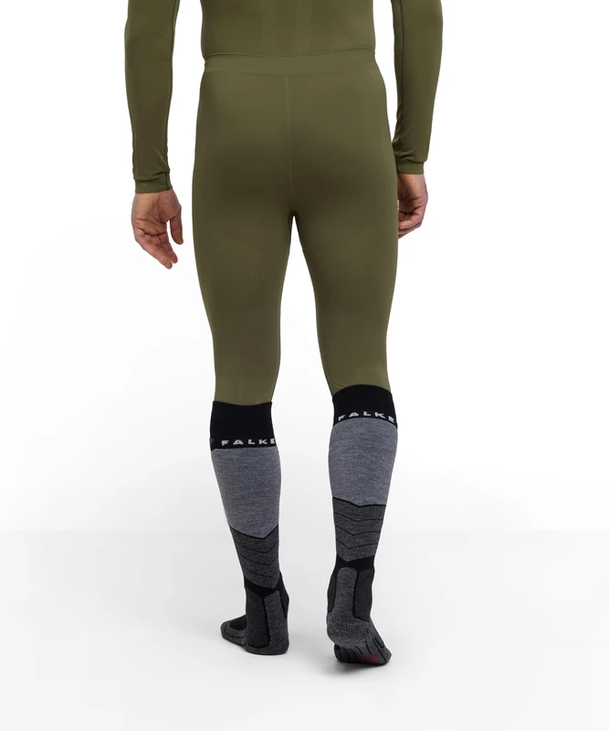 FALKE Men's Warm Long M Ti Functional Yarn Quick Dry 1 Piece Base Layer Bottom, Green Herb 7754, M