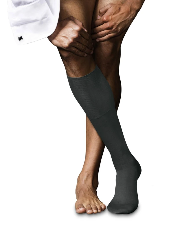 FALKE Men's No. 6 M Kh Wool Silk Long Plain 1 Pair Knee-High Socks, Green Forest 7474, 8.5-9.5