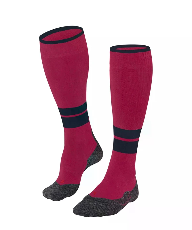 FALKE Women's TK Compression W Kh Wool Functional Yarn With Compression Hiking Socks 1 Pair, Red 8644 - Calf circumference W1, 5.5-8