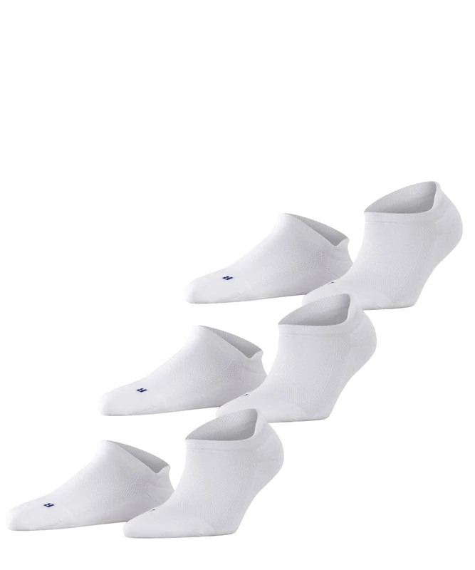 FALKE Unisex Cool Kick Sneaker 3-Pack U SN Soft Breathable Quick Drying Low-Cut Plain 3 Pairs Trainer Socks, White (White 2000) new - eco-friendly, 2.5-3.5