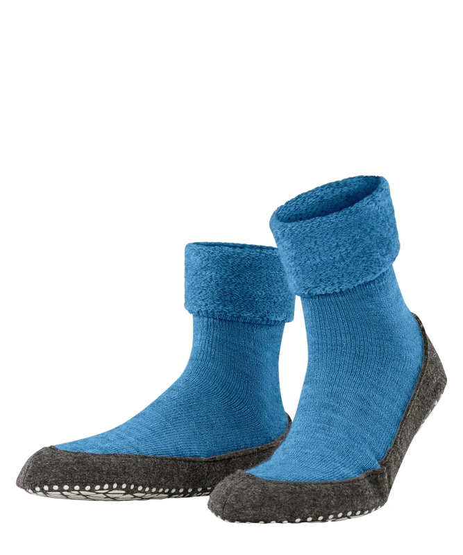 FALKE Men's Cosyshoe M Hp Wool Grips On Sole 1 Pair Grip socks, Blue Sky 6749, 4/5 UK