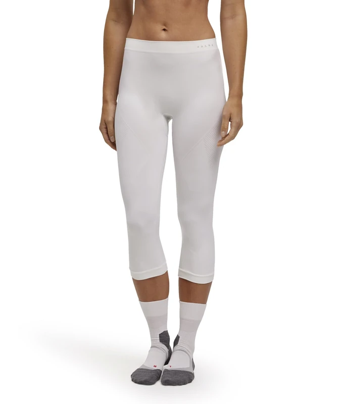 FALKE Women's Warm 3/4 W Ti Functional Yarn Quick Dry 1 Piece Base Layer Bottom, White 2860, L