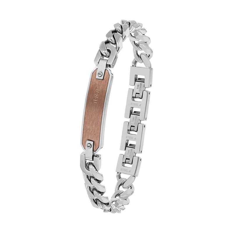 Joop! stainless steel bracelet for men, 18.5+1.5+1.5 cm, silver, comes in jewelry gift box 2038040