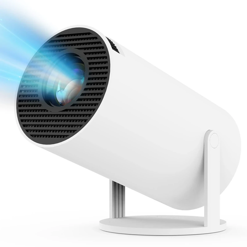 Mini Projector with 5G WIFI and Bluetooth, 4K 1080P Support Portable Projector 180° Rotatable 130'' Screen Movie Projector Auto Keystone Compatible for Laptop, PC, Smartphone, TV Stick (White）