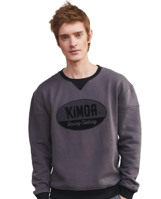 KIMOA Sudadera Large Patch Racing Sweatshirt, charcoal grey, XL
