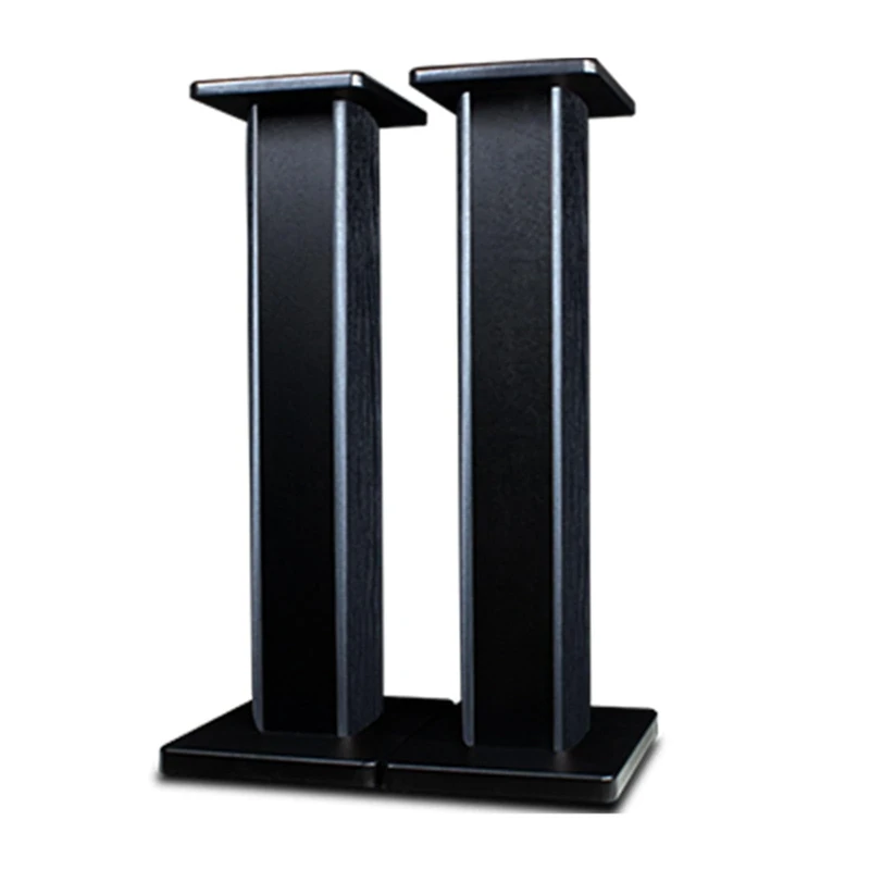 Speaker Stands Wooden Wooden Surround Speaker Floor Stand HIFI Bookshelf Professional Audio Tripod（1 Pair） Can Be Filled With Sand (Color : Black, Size : 15cm/5.9inches)