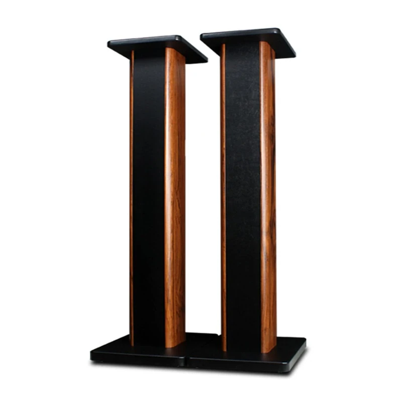 Speaker Stands Wooden Wooden Surround Speaker Floor Stand HIFI Bookshelf Professional Audio Tripod（1 Pair） Can Be Filled With Sand (Color : Brown-B, Size : 15cm/5.9inches)