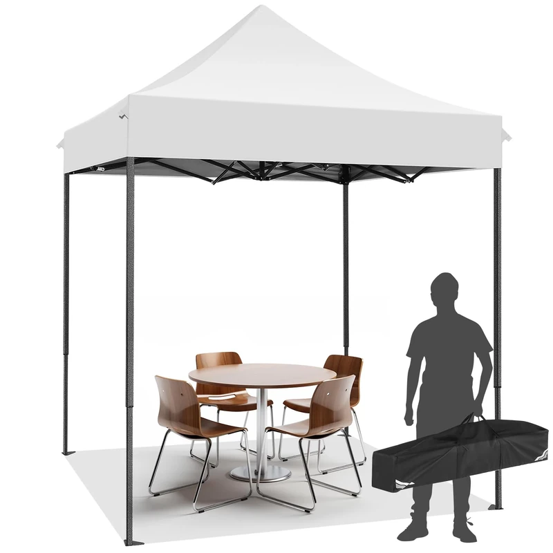 COBIZI Gazebo 2 x 2 m, Waterproof, Stable, for Outdoor, Folding, Gazebo, Height Adjustable, for Parties and Outdoors, White