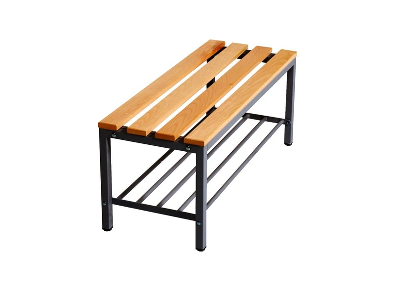 furni24 Bench, Alloy Steel, charcoal, 100 cm mit Schuhrost