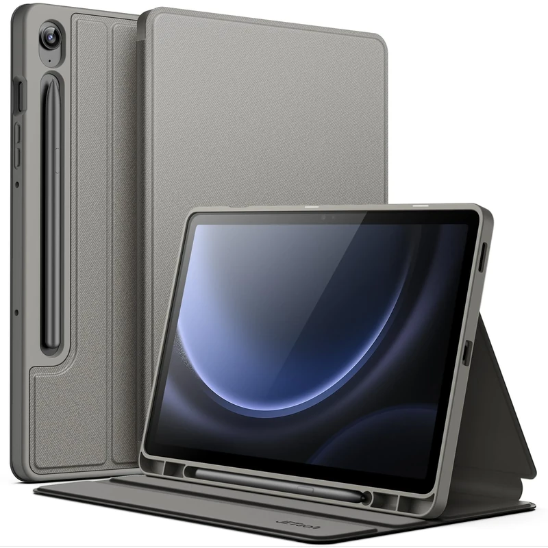 JETech Case for Samsung Galaxy Tab S10 Lite / S10 FE / S9 FE 10.9-Inch with S Pen Holder, Slim Folio Stand Protective Tablet Cover, Multi-Angle Viewing (Grey)