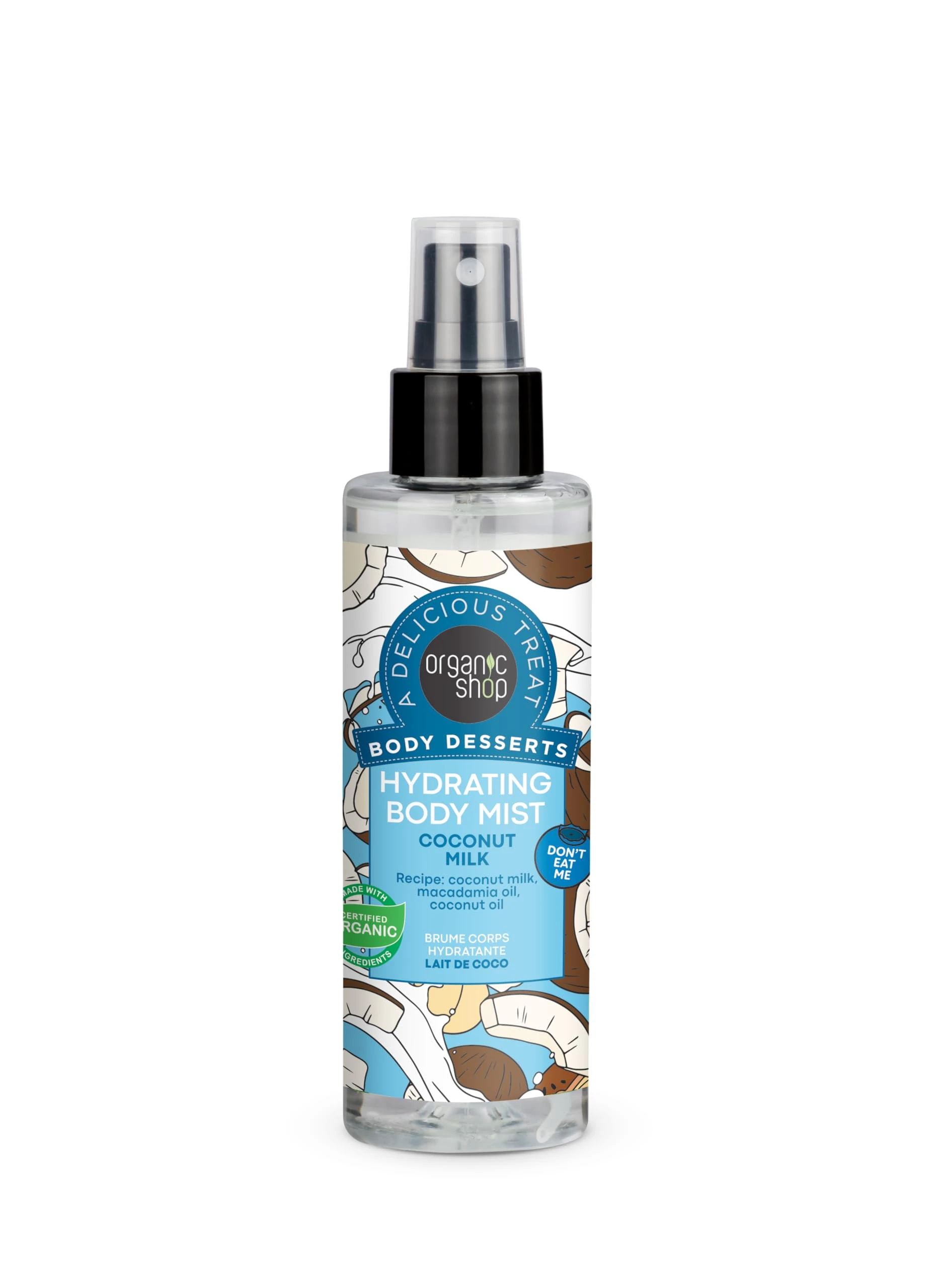 Organic Shop Body Desserts Hydrating Body Mist Coconut Milk, 200 ml