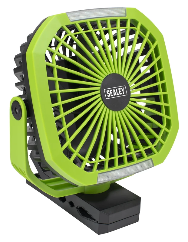 Sealey 8" Portable Clip Fan with Worklight - SCF8WL, Green