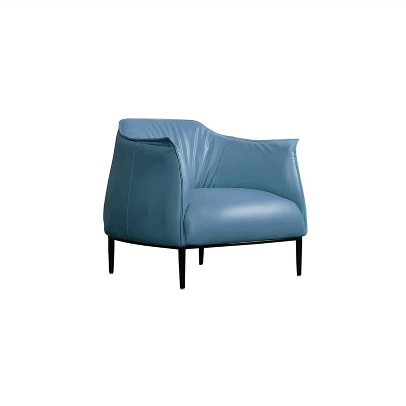 Leather Armchair Lounge Chair Accent Chair Bedroom Chair Office Living Room Sofa Chair Comfortable Sofa Bed Blue