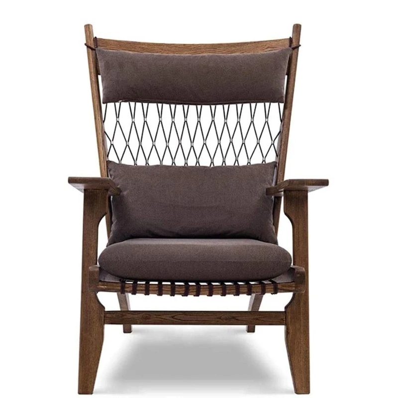 Solid Wood Lounge Chair Handmade Accent Chair Armchair Reclining Chairs for Living Room