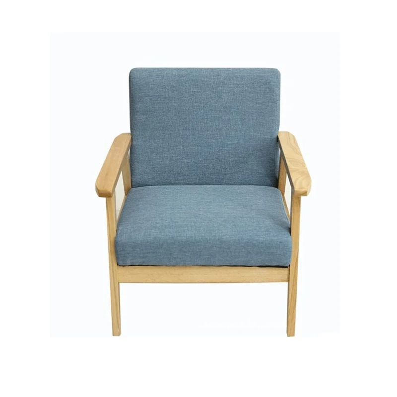 Chairs for Living Room Lounge Chair Accent Chair Fabric Upholstered Armchair Bedroom Chair Sofa Chair Solid Wood Couches Chairs (Color : Gray) (Blue)