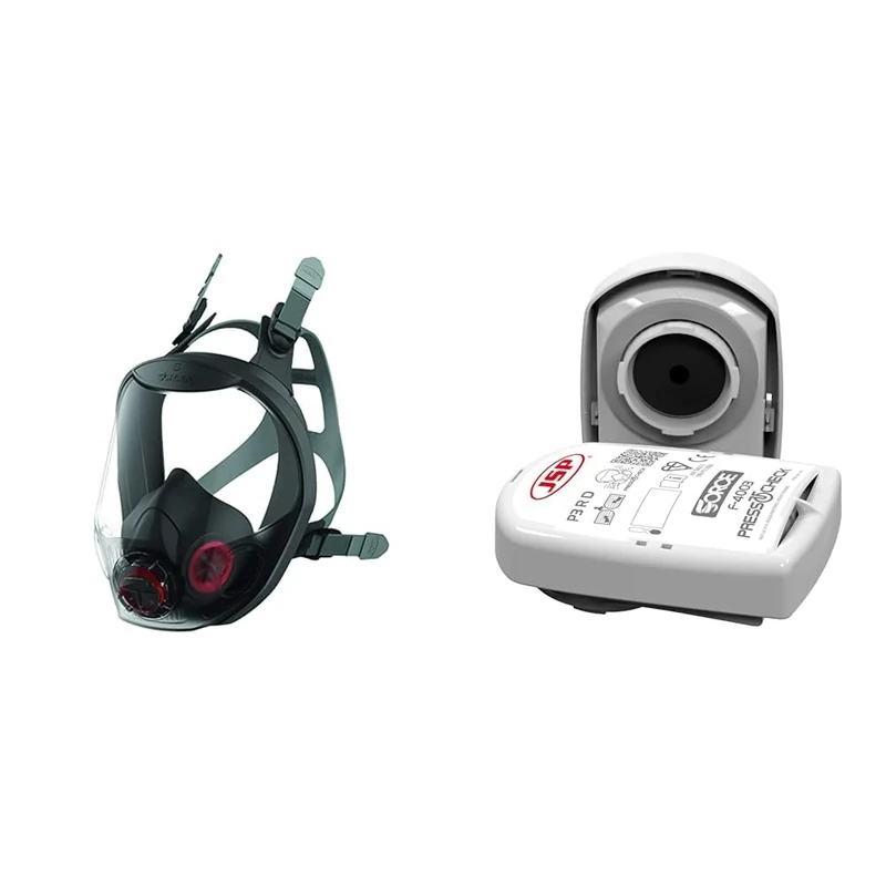 JSP Force10 Typhoon Full Face Mask - Small with Pack of 2 PressToCheck P3 Filters Filters (Bundle)