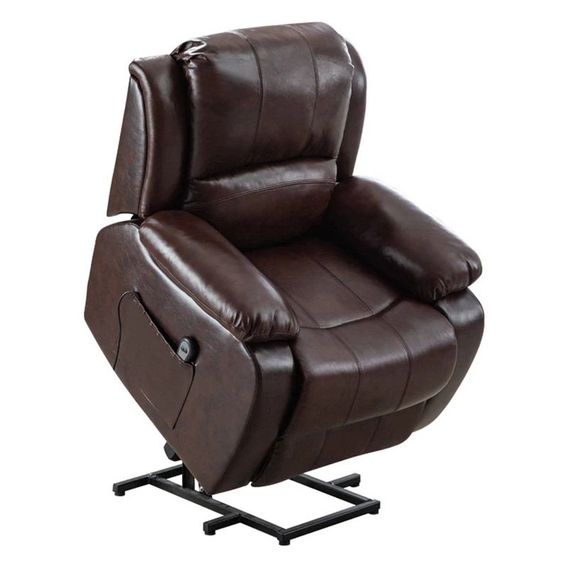 Electric Relaxing Chair for Elderly Adults Ergonomic Massage Lounge Chair Classic Single Home Theater Seat (Brown)
