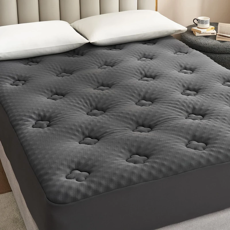 Hansleep Memory Foam Mattress Topper Kingsize Bed, Mattress Cover Pad with Extra Deep Pocket, 150x200cm