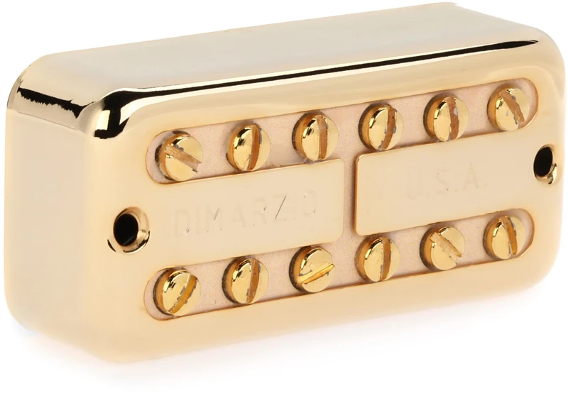 DiMarzio® New’Tron™, Neck Pickup, Standard Spaced, Gold Cover, Cream Insert