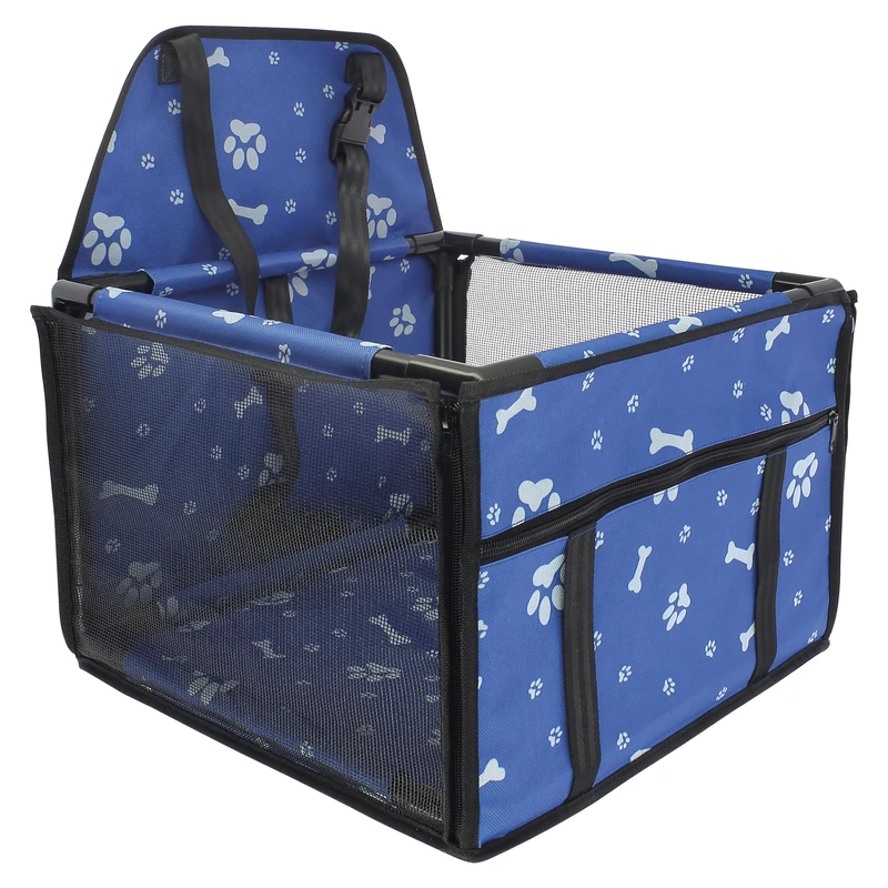 SUMEX Pet Car Seat Protector Car Seat Safety for Dogs Cats Rigid Structure Washable Oxford Fabric Blue