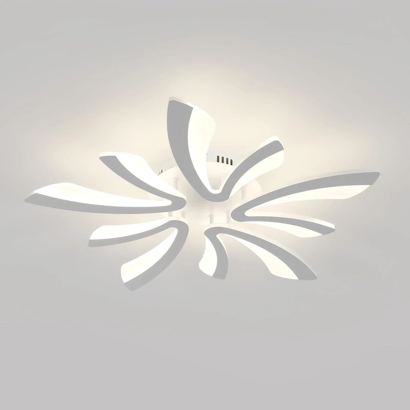 Comely LED Ceiling Light Modern, 50W 5025LM LED Ceiling Lights, Acrylic Lighting Fixture for Living Room Bedroom, Natural Light 4500K, White, 70cm