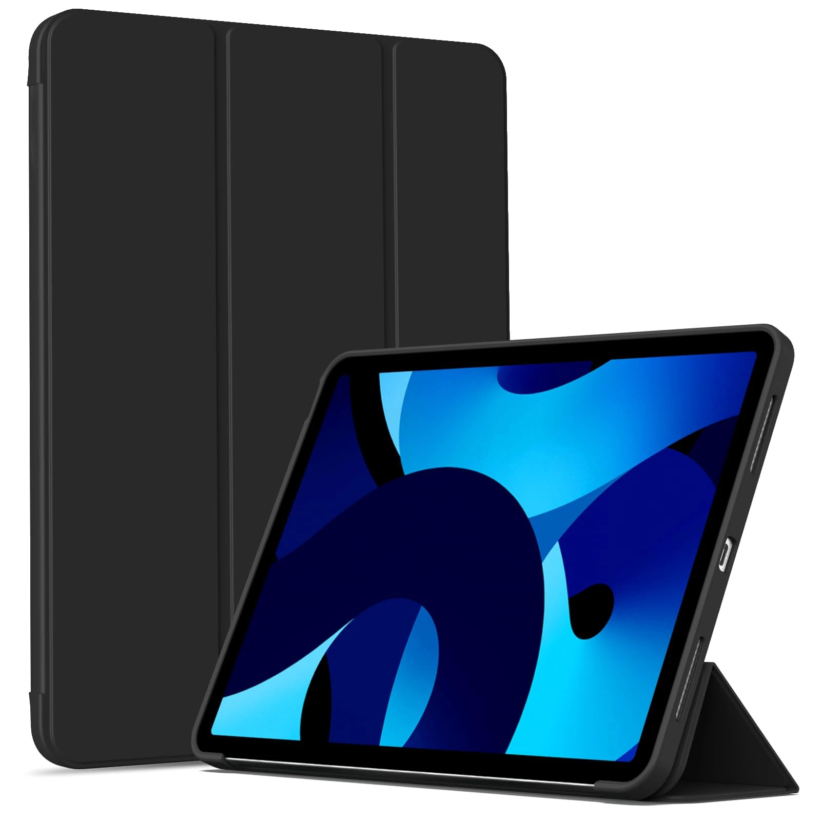 BFGTSJF Case for iPad (A16) 11th Generation Case 11 Inch 2025, iPad 10th Generation 2022 10.9 Inch, Soft TPU Back Cover Protective Smart Trifold Stand Case, Auto Wake/Sleep, Support Touch ID, Black