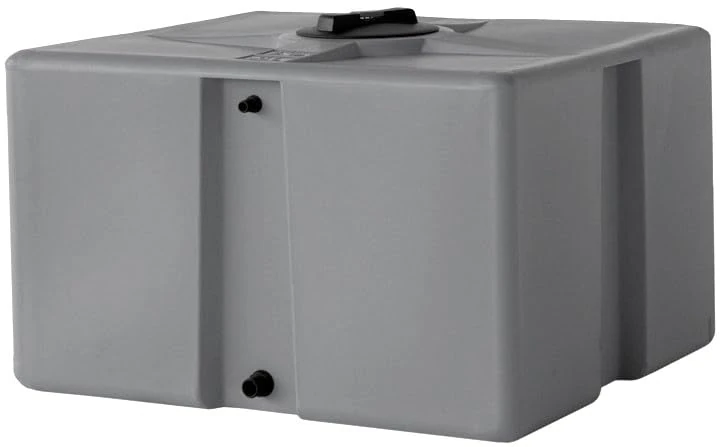 Polyethylene Tank for Drinking Water Certified Parallelepiped Rectangular Low Mod. 300 Litres Grey Made in Italy