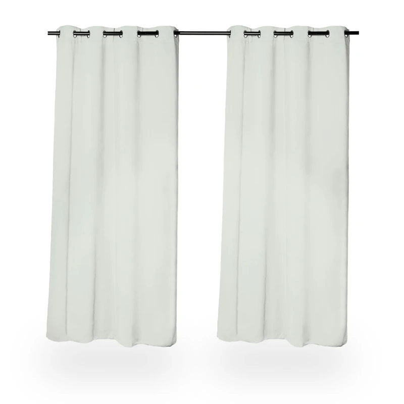 Relaxdays Curtains, Set of 2, HxW: 245 x 135 cm, Opaque, Lightproof, Blackout Blinds, with Eyelets, Grey, Polyester