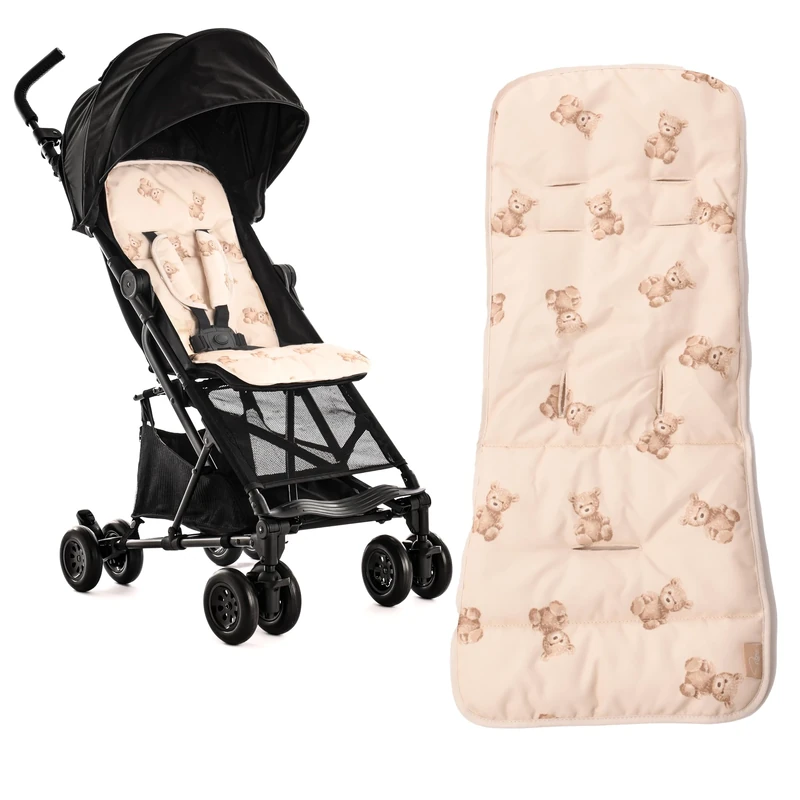 Roma Rizzo 2 - Teddy Cream - Baby Stroller - Compact & Lightweight Travel Stroller for Toddlers Up with Raincover, Cabin Approved, Extendable Hood, Reversible Padded Liner, Lock & Swivel Wheels
