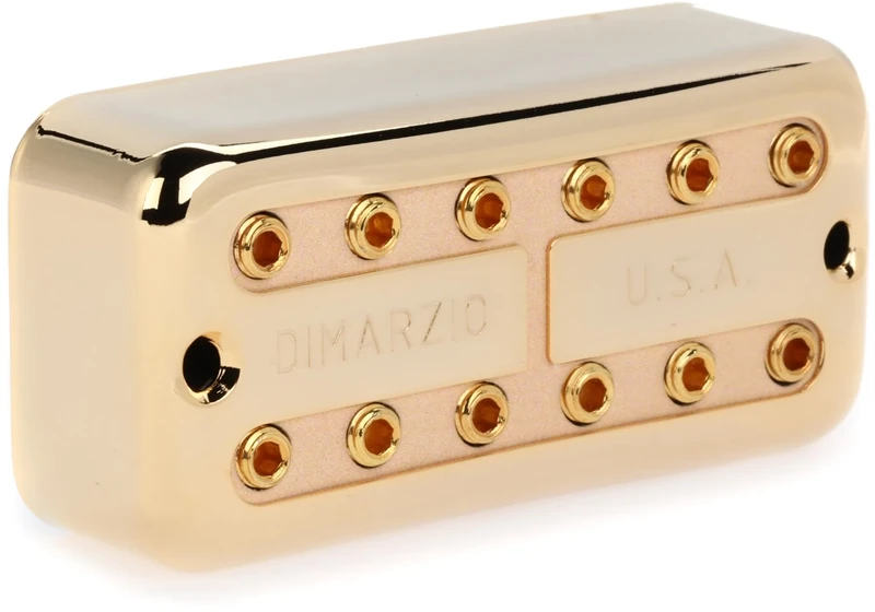 DiMarzio® Super Distor’Tron™ Pickup, F-Spaced, Gold Cover, Cream Insert
