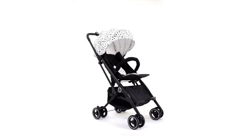 Roma Capsule 3 Baby Stroller Dalmatian– Lightweight Compact Holiday Buggy, Lie-Flat Travel Stroller from Birth, 6.7kg, Cabin Size Fold with Travel Bag, Raincover and Insect Net