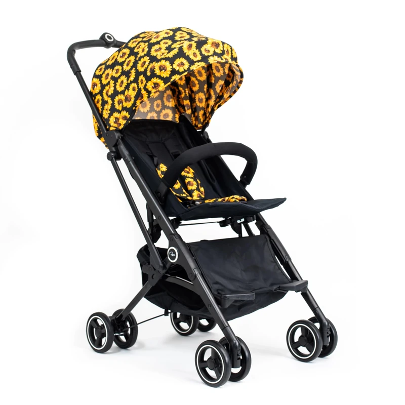 Roma Capsule 3 Sunflower Baby Stroller - Lightweight Travel Stroller with Lie-Flat Feature, Suitable for Newborns to Toddlers Up to 4 Years, Easy Fold, Cabin Size, Raincover & Insect Net
