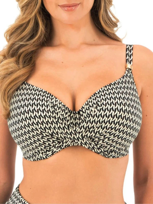 Fantasie 504605 KOH Lipe Underwired Full Cup Bikini Top - 504605 Black and Cream