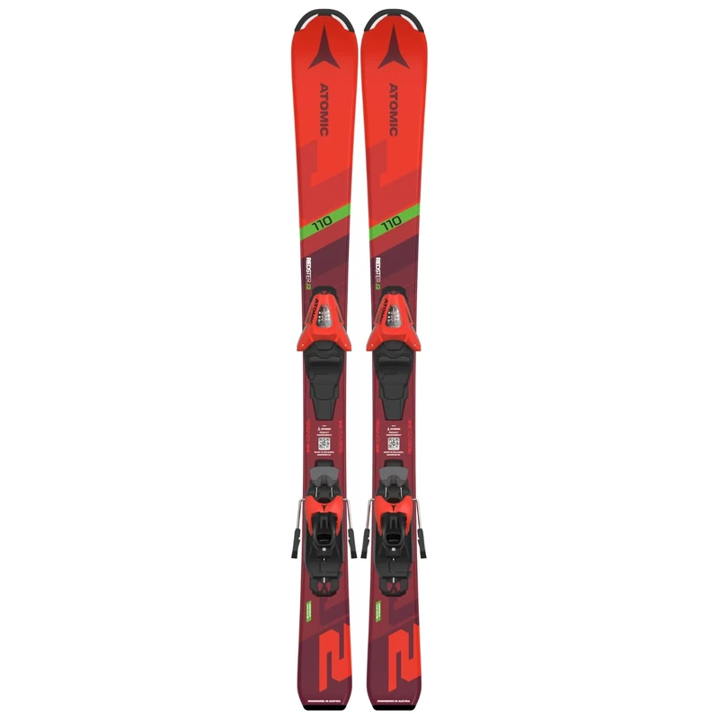 ATOMIC PM REDSTER J2 Ski - Children's ski in red - Ski for children 5-8 years - Children's skis in sizes 100-120 cm - Skis for children including binding with pre-adjustment I red ski