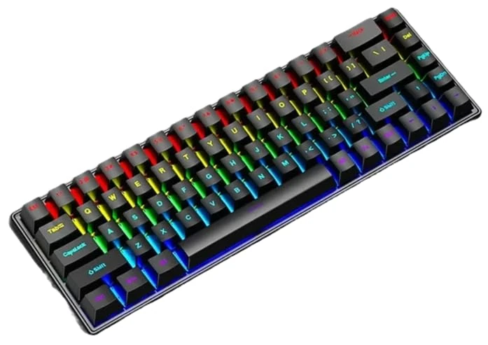 GAREGEAR K68 60% Wired RGB Keyboard - Blue Switch, Black Keycaps