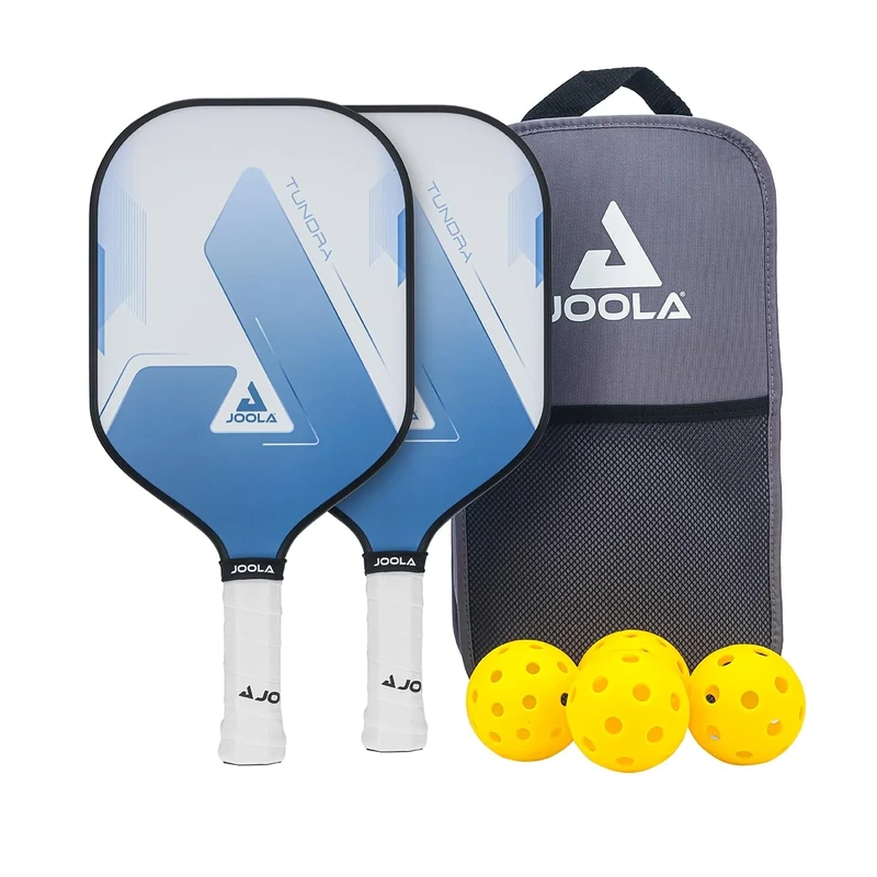JOOLA Blue Lightning Pickleball Set Includes 2 Bats, 4 Balls and Bag, Ideal for Recreational Players, Tundra, 7 Pieces