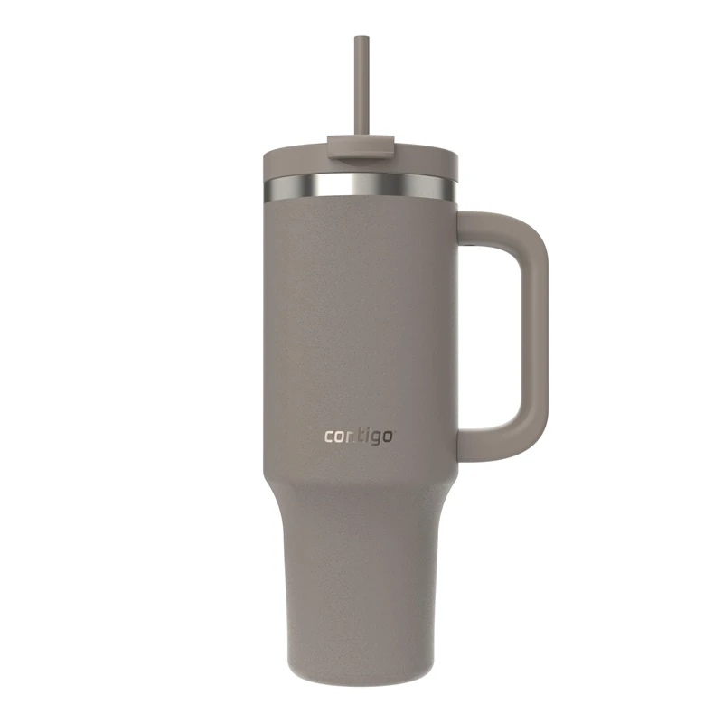 Contigo Streeterville Tumbler 1200 ml with Handle | Stainless Steel Vacuum Insulated Water Bottle with Straw and Lid | Cold for 29 Hours | Travel Mug | Thermal Flask | BPA Free - Image 1