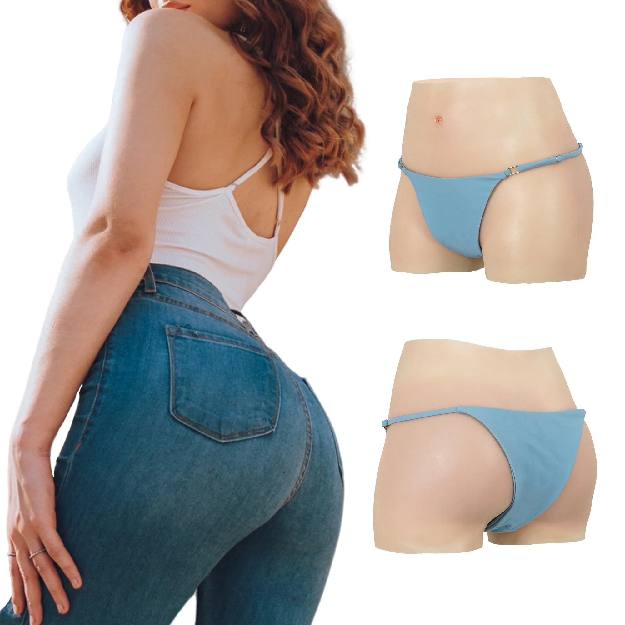 Cyomi Silicone Pant gaff underwear Hiding Gaff Hips Enhancer for Crossdresser Transgender Drag Queen Cosplay Ivory White