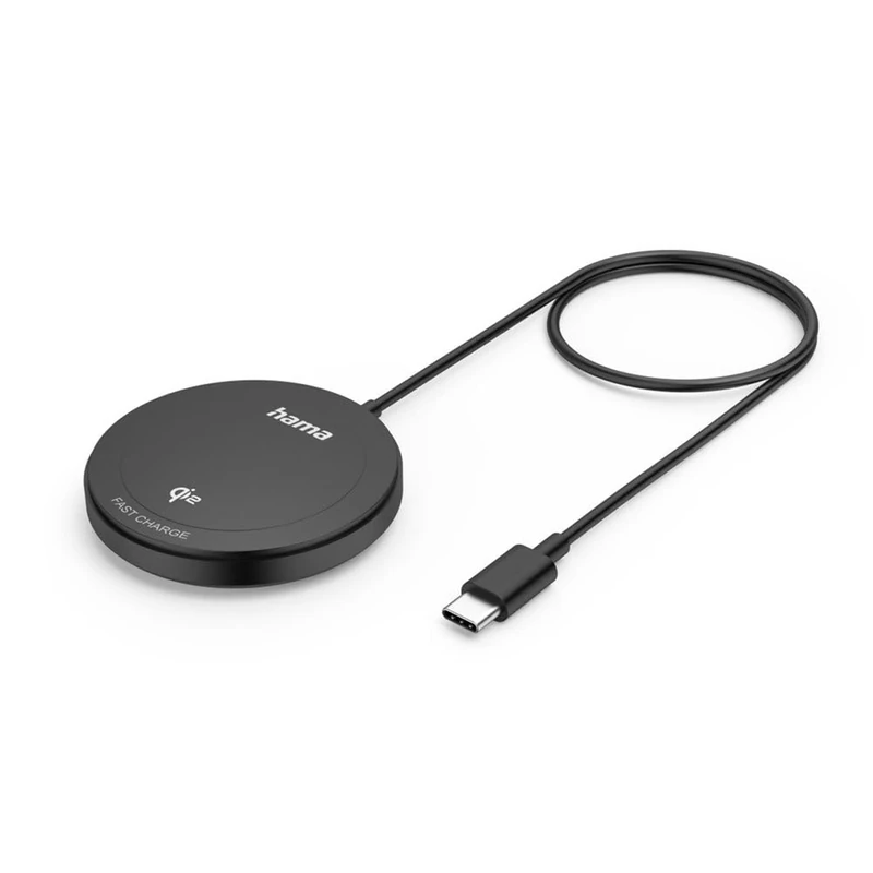 Hama Qi2 Wireless Charging Pad 15W Wireless Fast Charger Magnetic Black