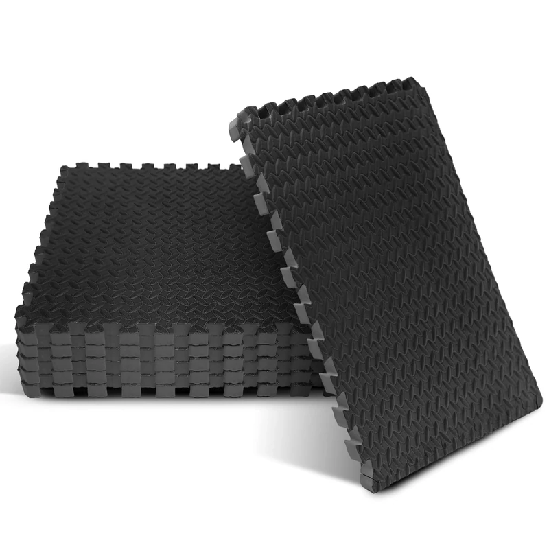 Interlocking EVA Foam Floor Tiles - Black - 1" Thick 2.25m2