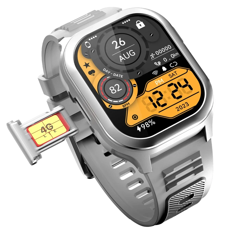 Fire-Boltt 4G Pro Volte Calling Smart Watch- 2.02” TFT Display, 4G Nano-SIM GPS, Health Suite, Sports Modes, 400mAh Battery (Gray) - Image 1