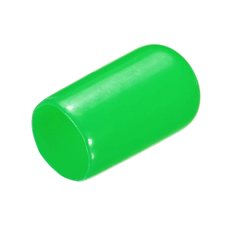 sourcing map 20pcs Rubber End Caps 10mm(3/8") ID Vinyl PVC Round Tube Bolt Cap Cover Screw Thread Protectors Green