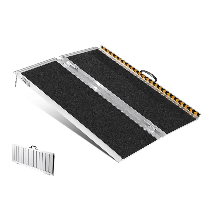 VEVOR Portable Non-Slip Aluminum Folding Wheelchair Ramp - 3 ft 800 lbs Capacity Threshold for Mobility Scooters, Steps, Stairs, Doorways and Curbs