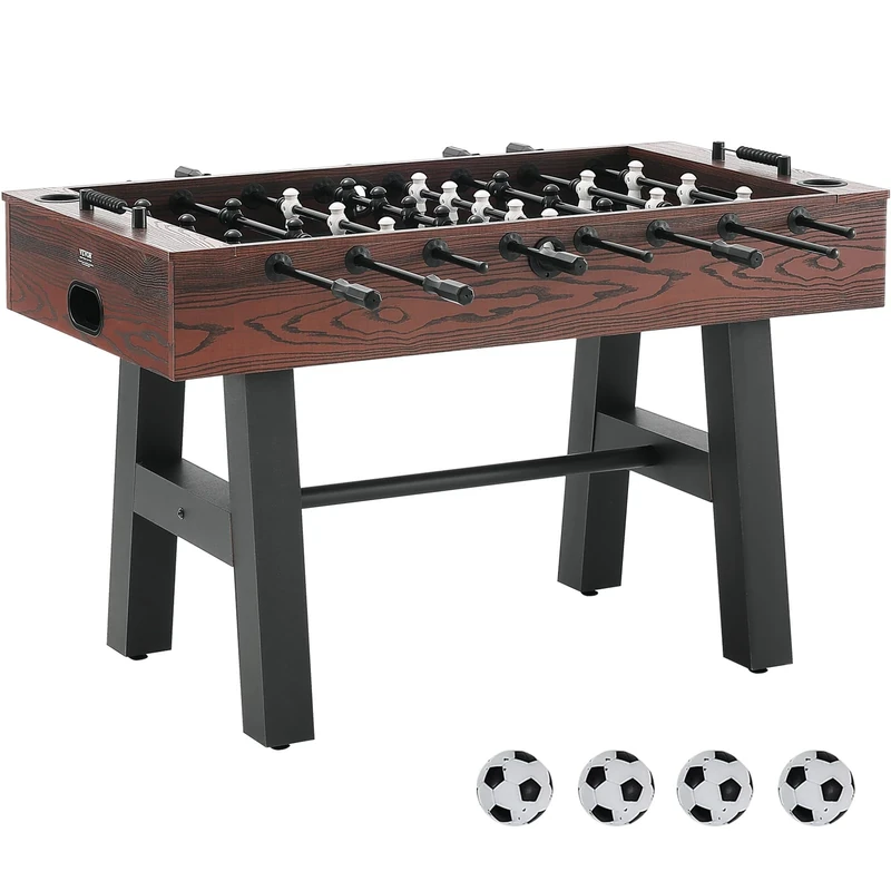 VEVOR Foosball Table, 1.4m Standard Size, Indoor Full Size, Soccer with Foosball Table Set, Includes 4 Balls and 2 Cup Holders