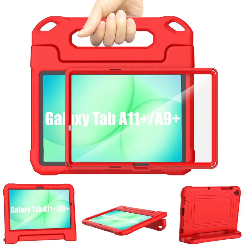 Samsung Galaxy Tab A11 Plus/A9 Plus Case Kids 11 inch 2025/2023, TrendGate Lightweight Shockproof Samsung A11+ Plus Tablet Case Built-in Screen with Handle Stand for Galaxy Tab A11+/A9+ 11'' - Red