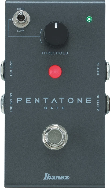 Ibanez PTGATE Pentatone Gate Noise Gate Pedal – True Bypass, Switchable Threshold, 4 I/O Jacks, Quick Response, Natural Sustain, Suitable for High-Gain Setups