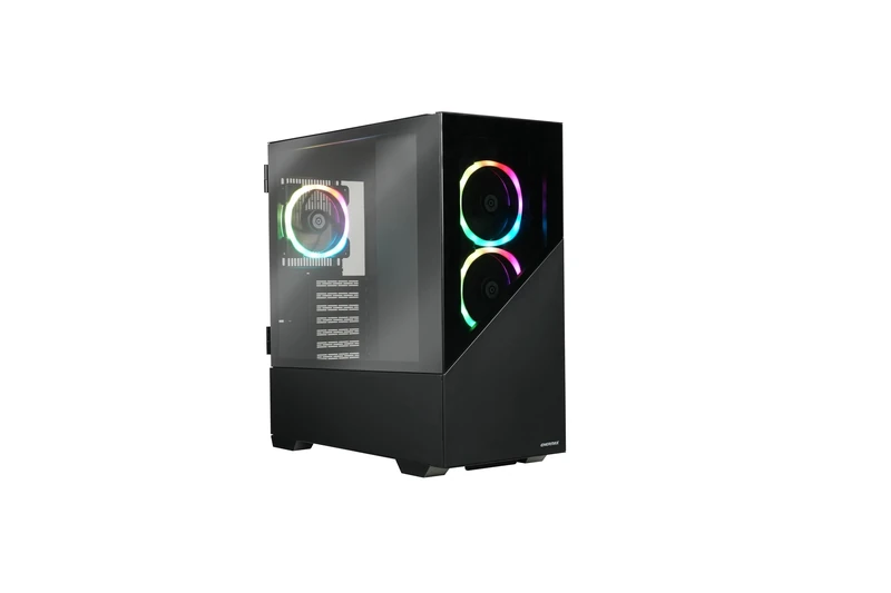ENERMAXK8 ATX Mid Tower Gaming PC case with tempered glass, incl. 3 x ARGB PWM 12cm fans - USB3.2 Gen1 and USB3.2 Type C; ECA-EK8-BB-ARGB