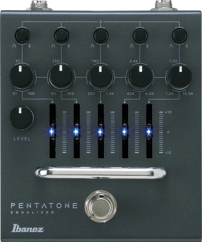 Ibanez PTEQ Pentatone 5-Band Parametric EQ Pedal – True Bypass, Master Level, Continuous Q Controls, Suitable for Guitar, Bass & Keyboards