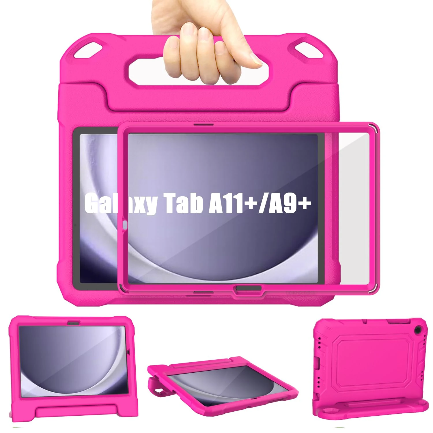 Samsung Galaxy Tab A11 Plus/A9 Plus Case Kids 11 inch 2025/2023, TrendGate Lightweight Shockproof Samsung A11+ Plus Tablet Case Built-in Screen with Handle Stand for Galaxy Tab A11+/A9+ 11'' - Pink
